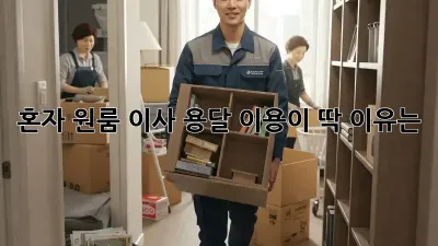 혼자 원룸 이사? 용달 이용이 딱! 이유는?